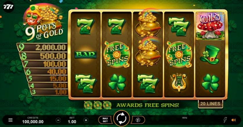 O que é o jogo 9 Pots of Gold?